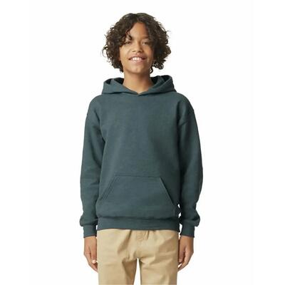 Kinder/kids softstyle heather fleece midweight hoodie (donkere heide)