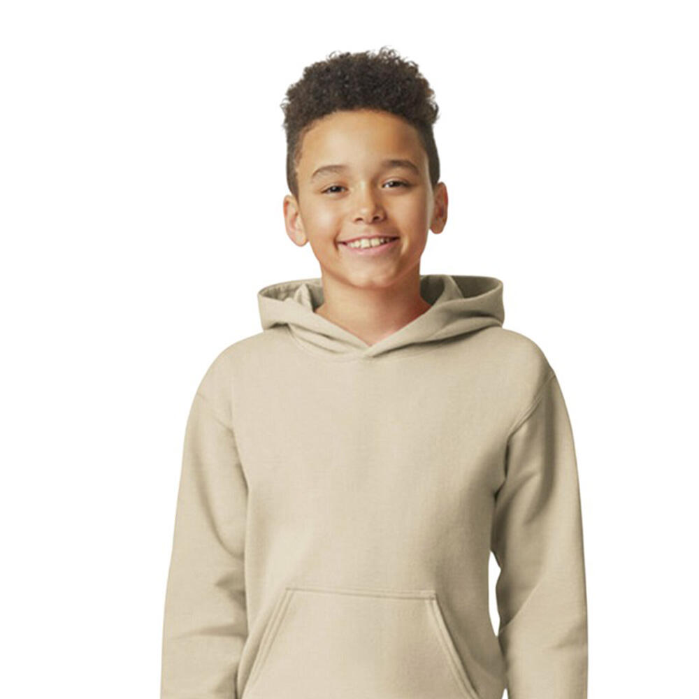 Felpa Con Cappuccio Semplice Peso Medio Bambini Gildan Softstyle Sabbia 2/2