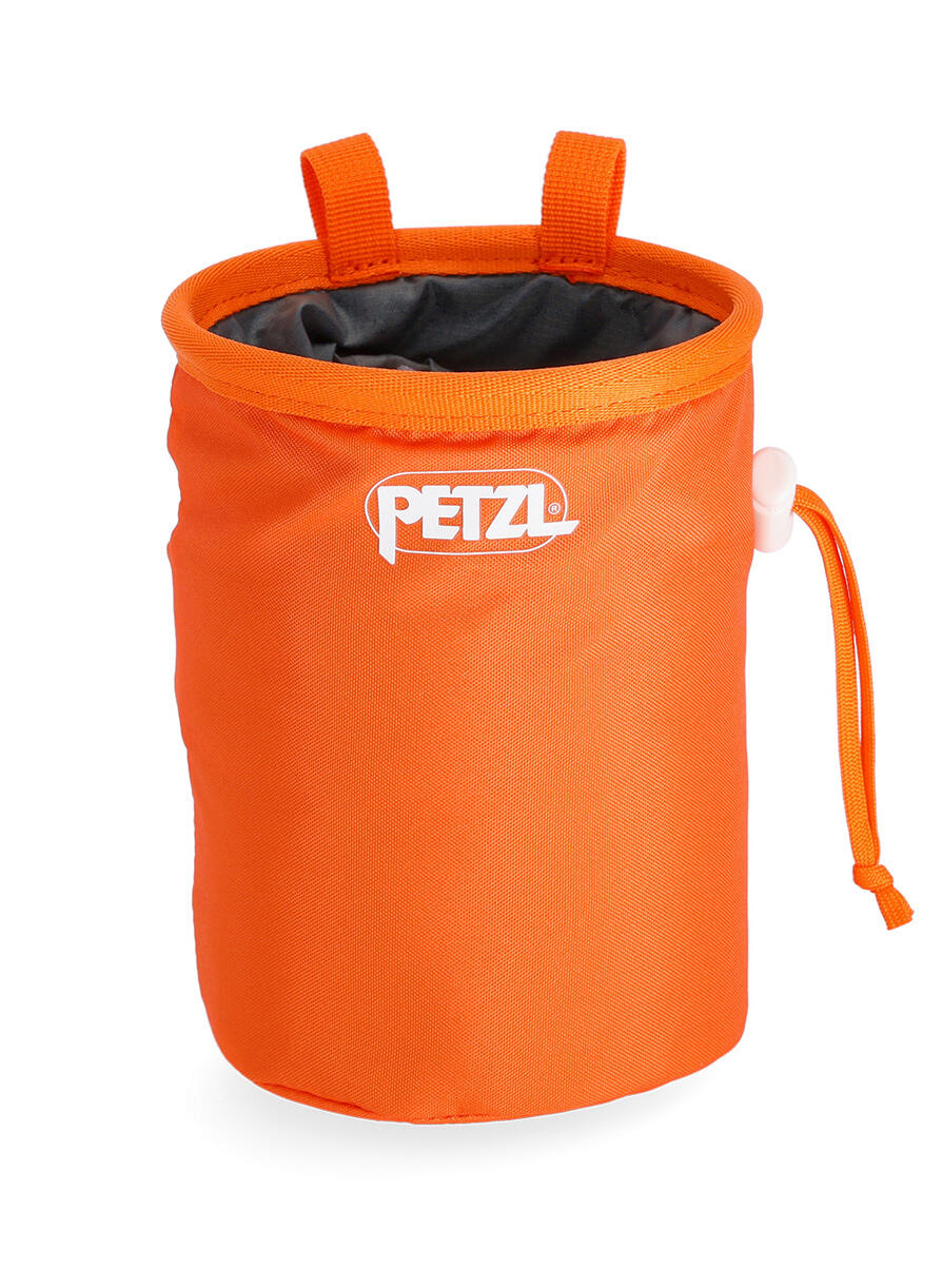 Petzl Bandi Magnesiumtasche orange, kompakt, Kordelzug 3/6
