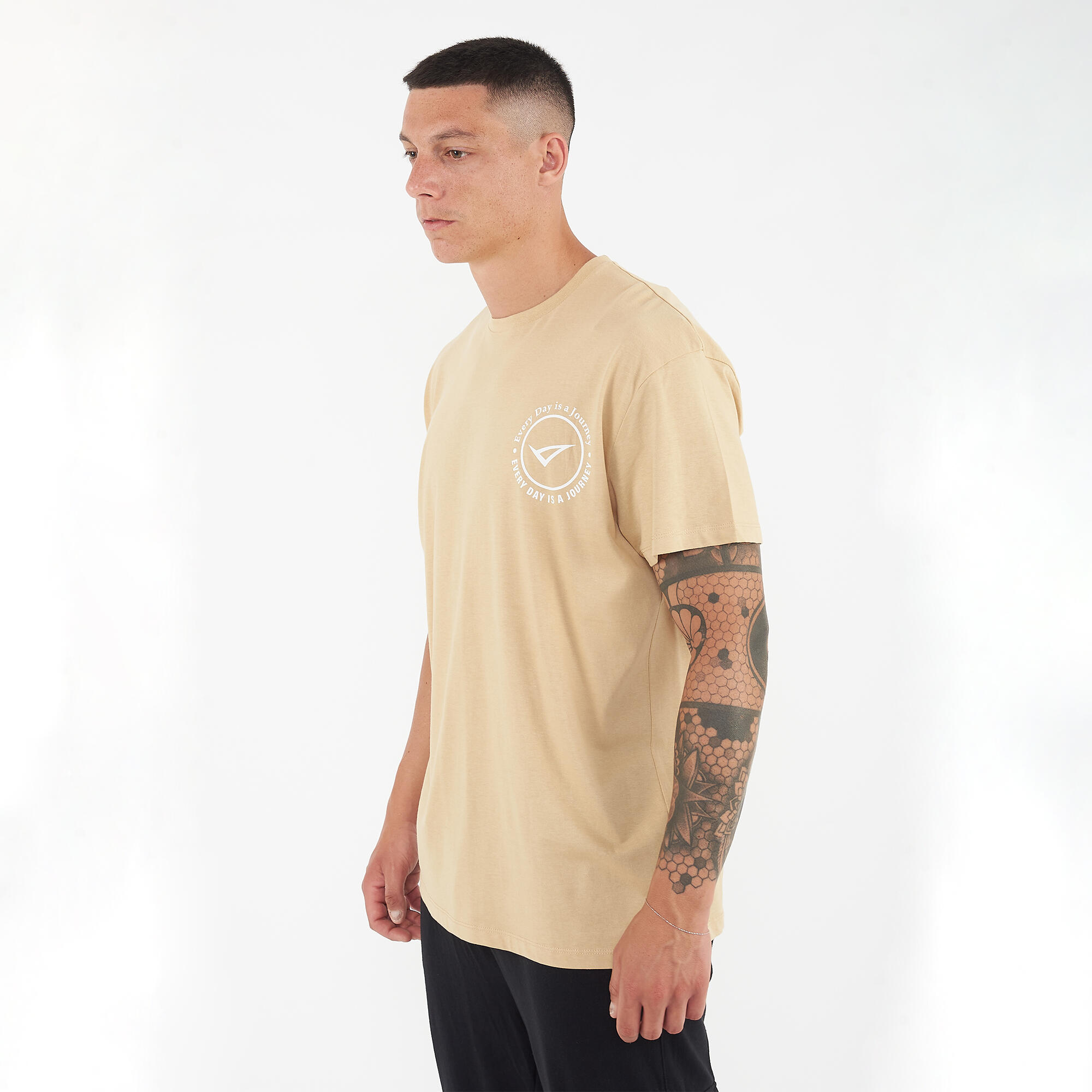 T-shirt in cotone da uomo TRAVELER beige 5/6
