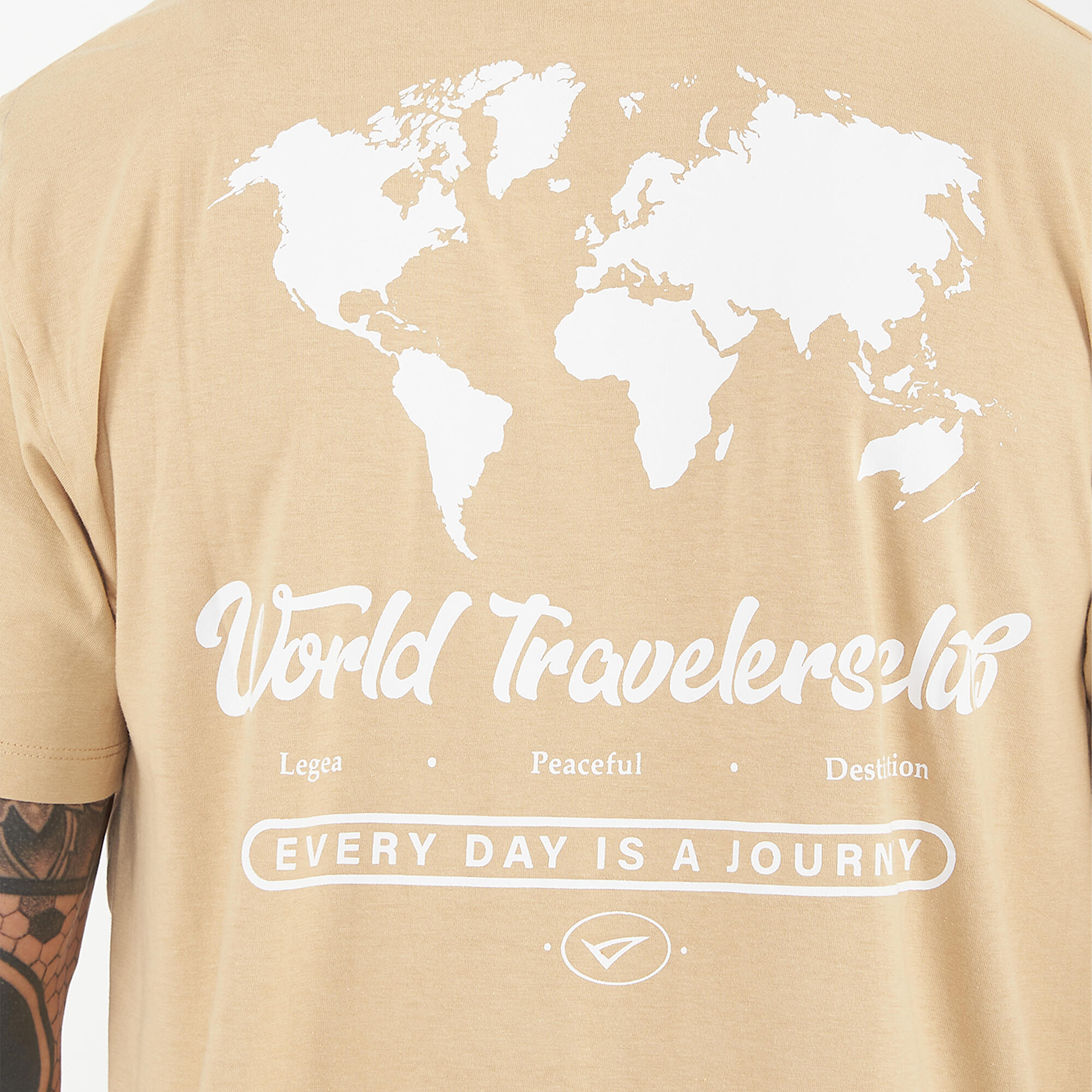T-shirt in cotone da uomo TRAVELER beige 4/6