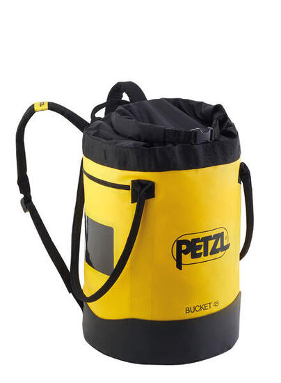 Selbsttragender PETZL Bucket 45 L TPU-Plane, gepolsterte Schultergurte, 50 kg