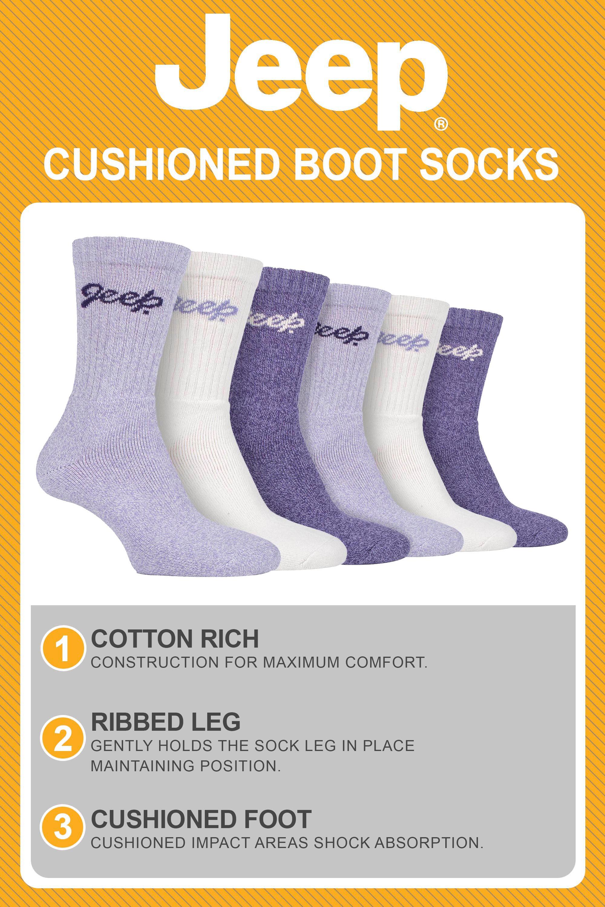Ladies 6 Pack Hiking Boot Socks | Cotton Socks for the Outdoors 4/4