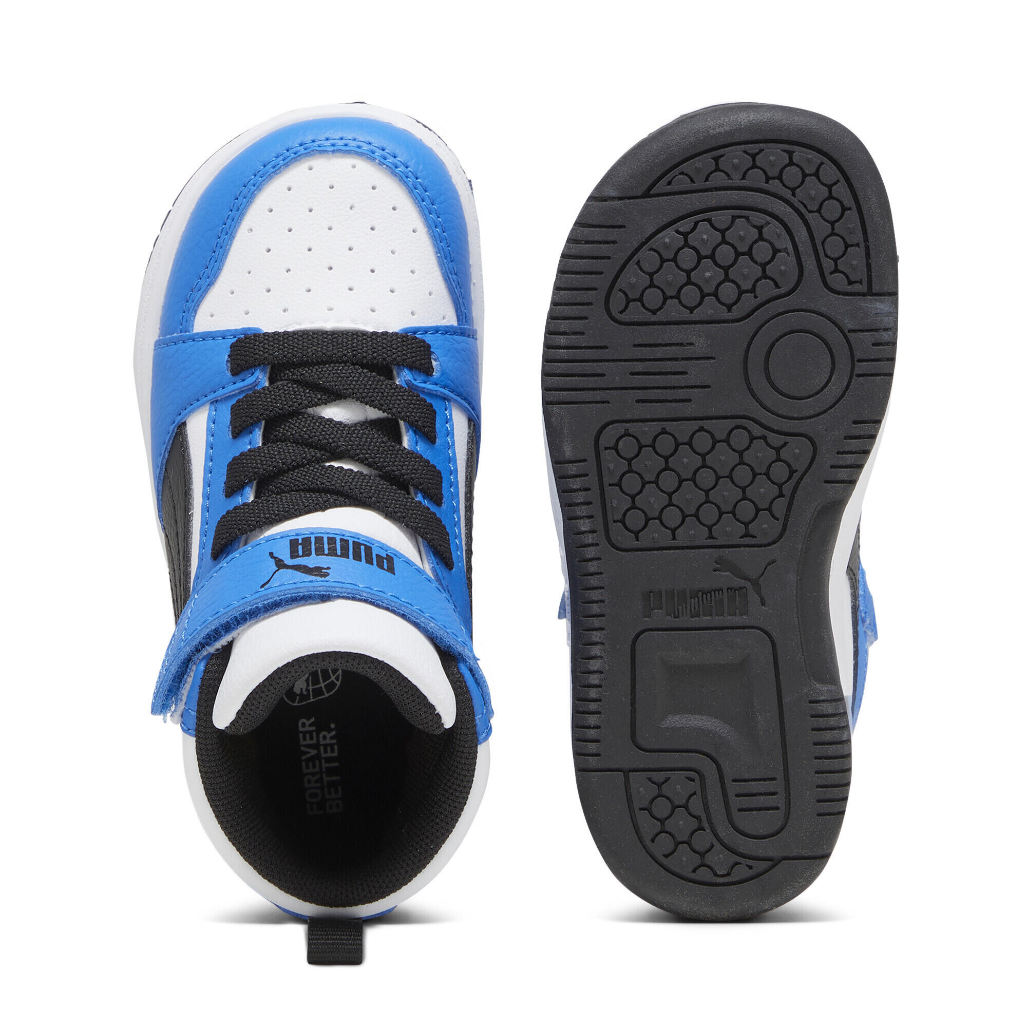 Galochas Infantil Rebound V6 Mid PUMA White Black Racing Blue 4/7