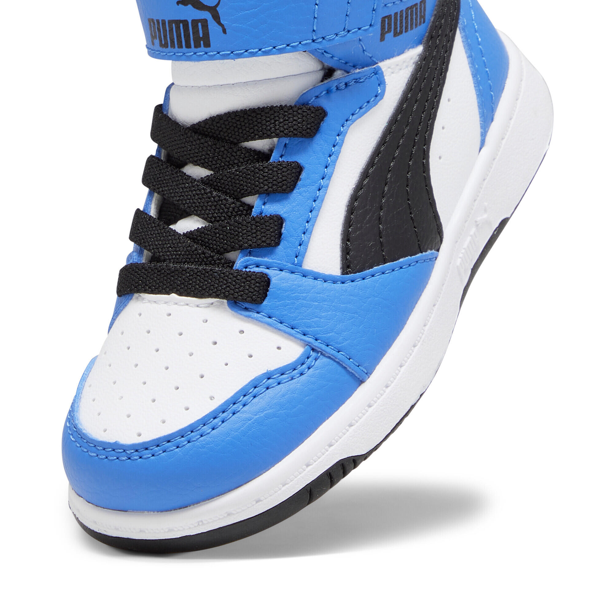 Galochas Infantil Rebound V6 Mid PUMA White Black Racing Blue 6/7