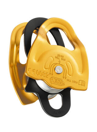 Petzl Gemini P66A Doppelrollenschäkel, kompakt, 25 mm Gurtband, 7–11 mm Seile