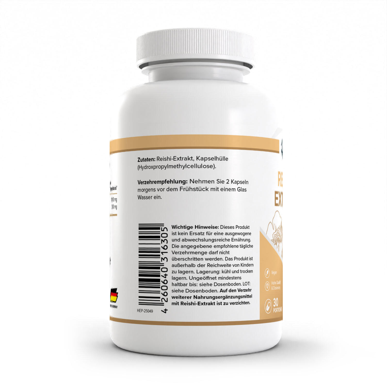 Zec+ Health+ Reishi (60 caps) Unflavoured - Vitamines, minéraux et santé 3/3
