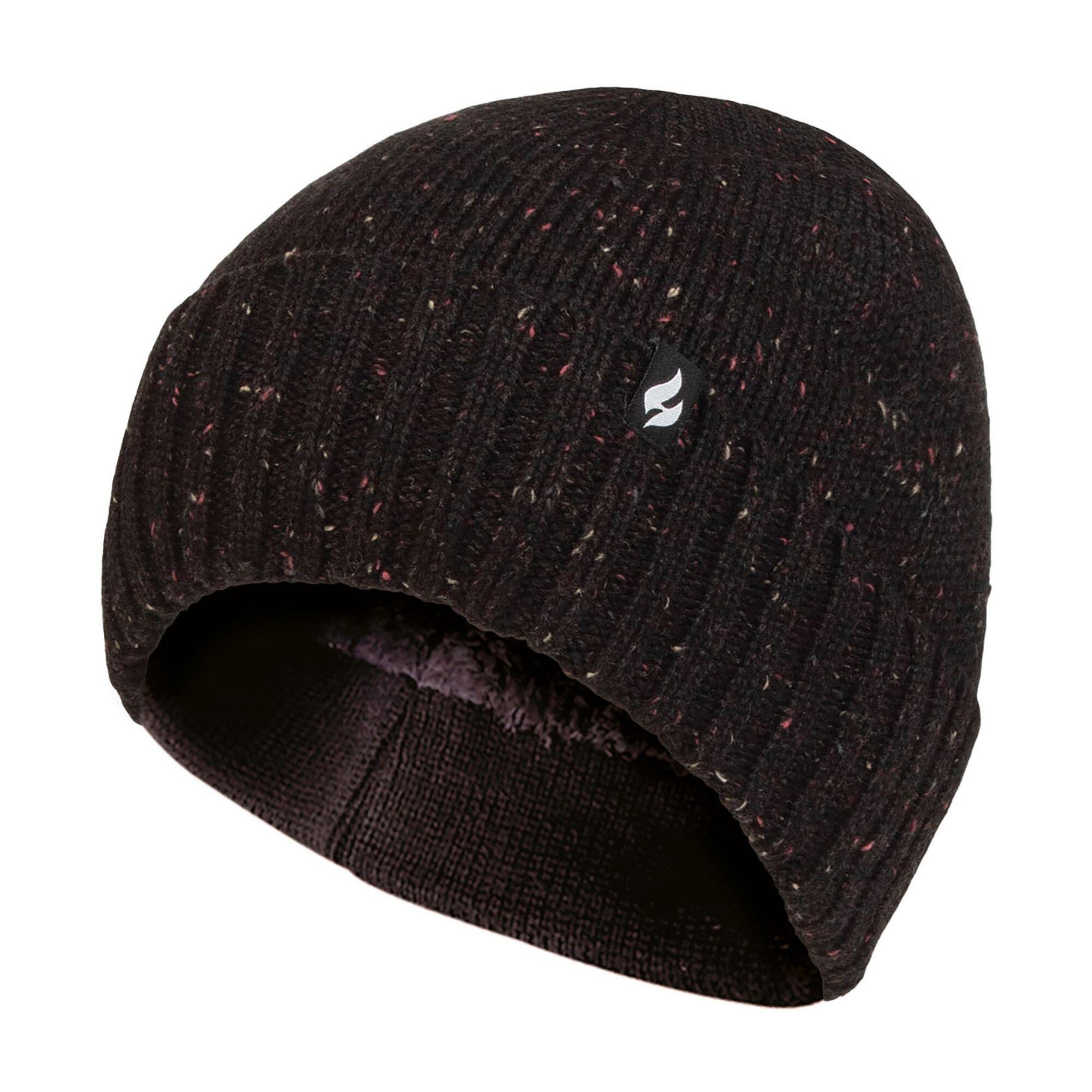 HEAT HOLDERS Warm Ribbed Cuff Beanie Hat for Men | Fleece Lined Chunky Winter Hat