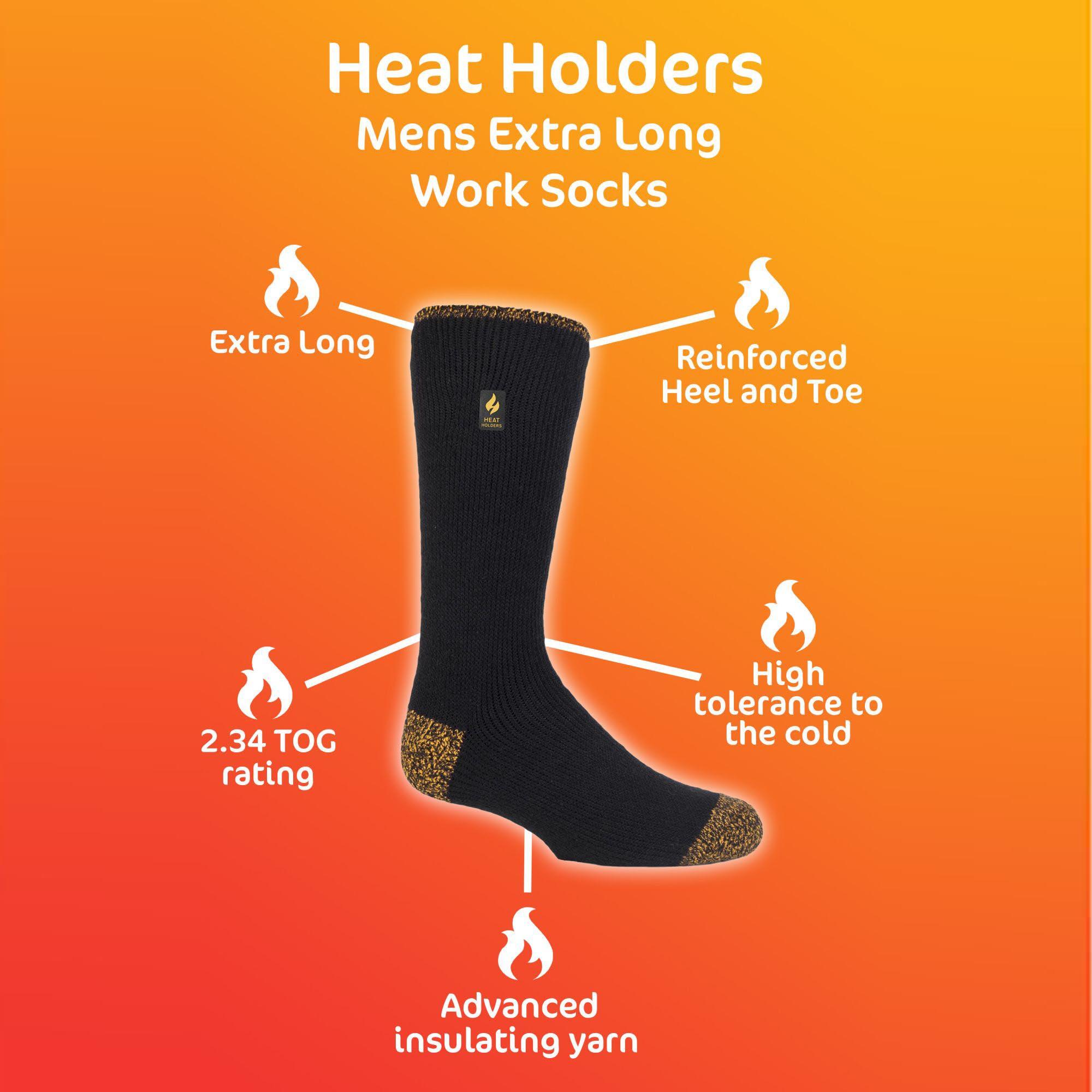 Heavy Duty Mens Knee High Thermal Work Socks, Thick Long Boot Socks 6/6