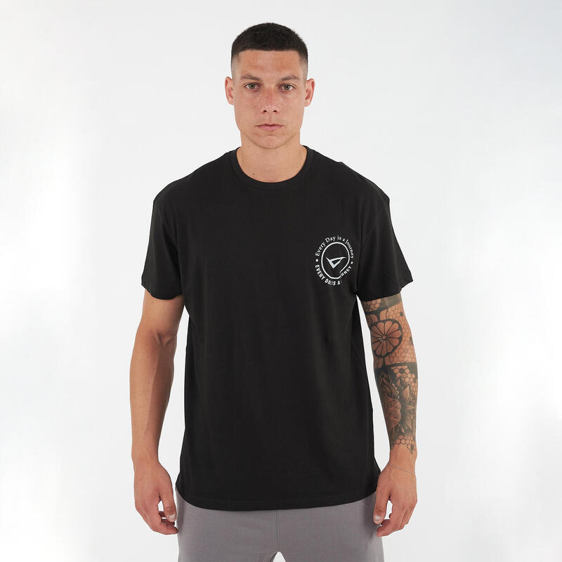 Tricou bărbați TRAVELER negru din bumbac