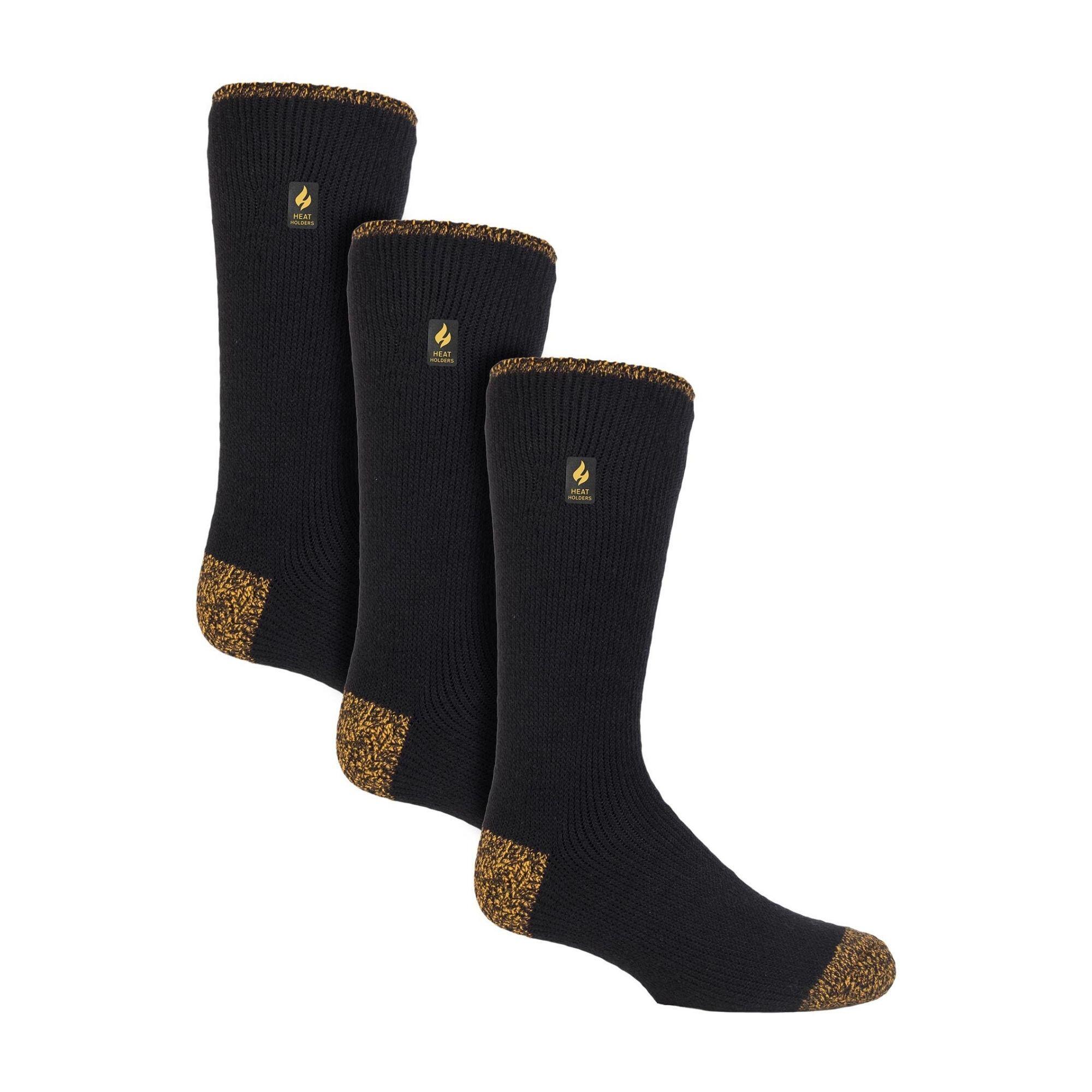 HEAT HOLDERS 3 Pack Mens Heavy Duty Knee High Work Socks, Long Thermal Boot Socks