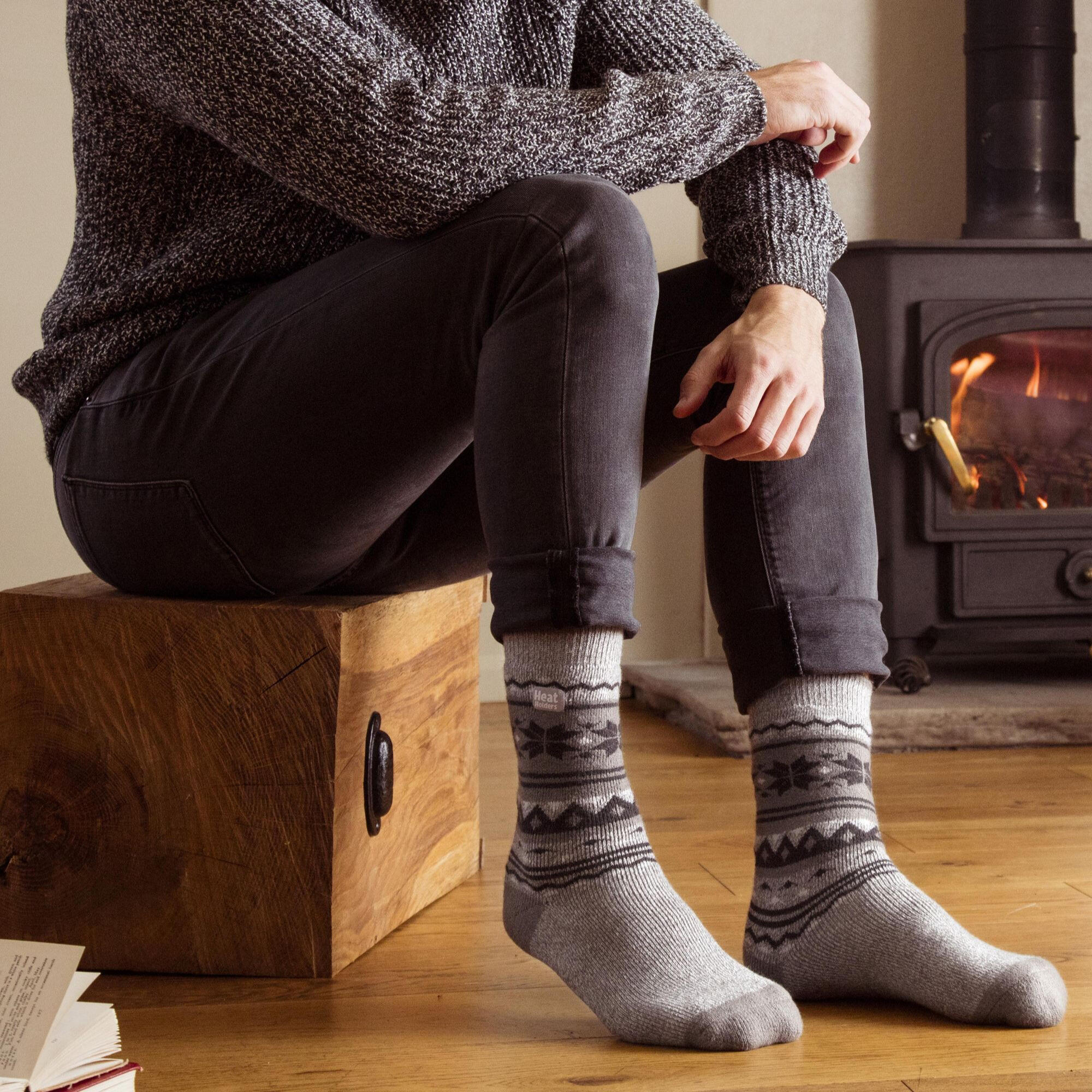 Mens Warm Thin 1.6 Tog Thermal Lite Dress Socks 3/6