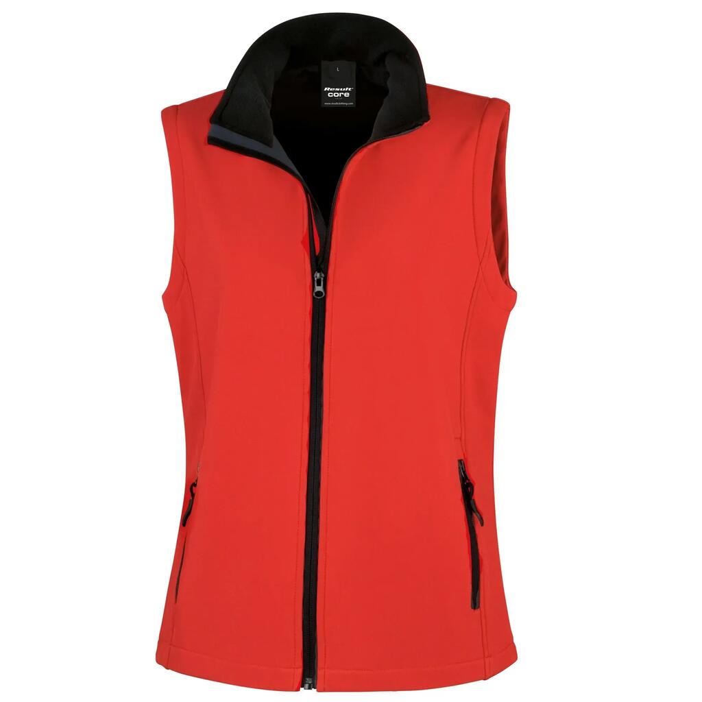 Womens/Ladies Softshell Body Warmer (Red/Black)
