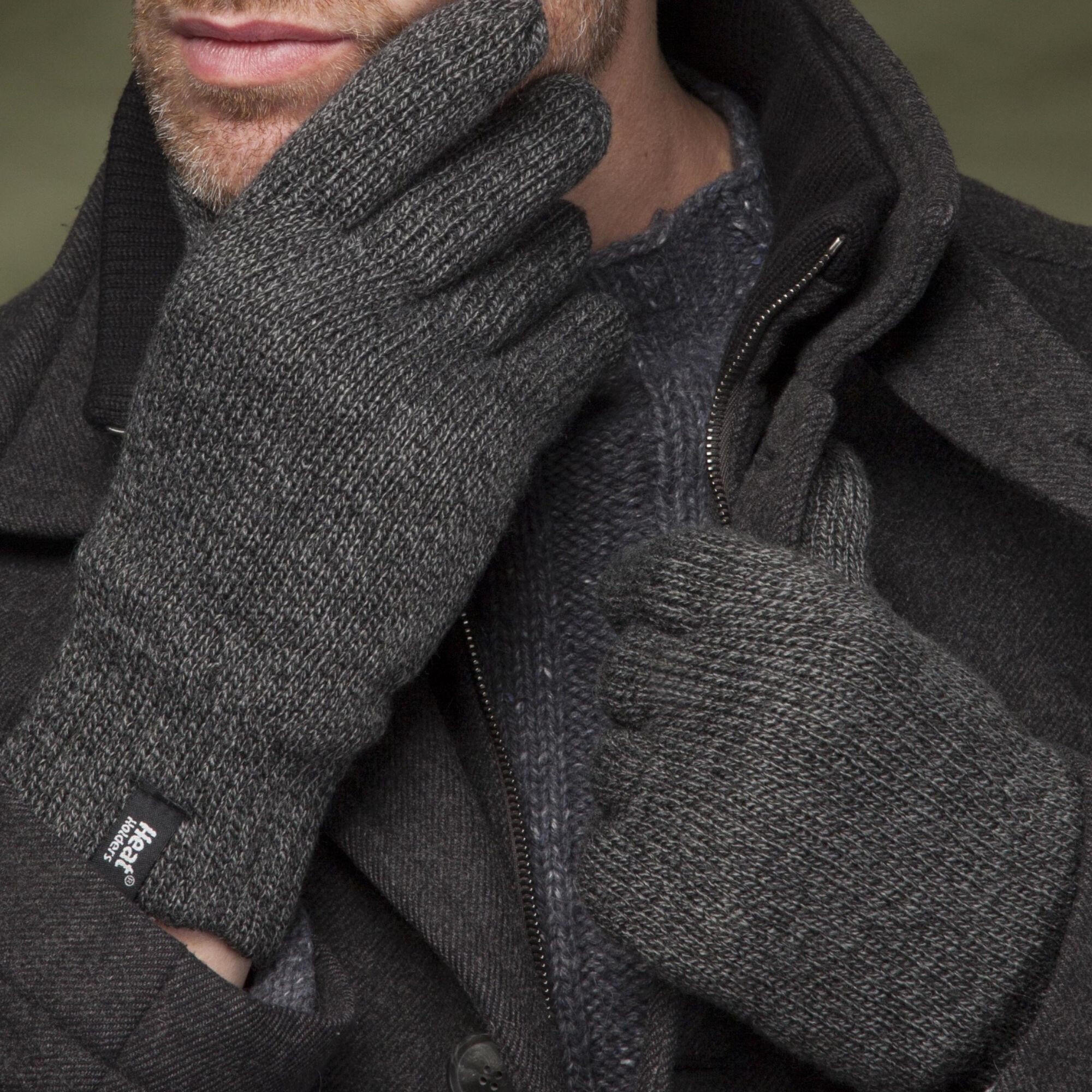 Mens Winter Warm Soft Fleece Lined Thermal Gloves 4/5