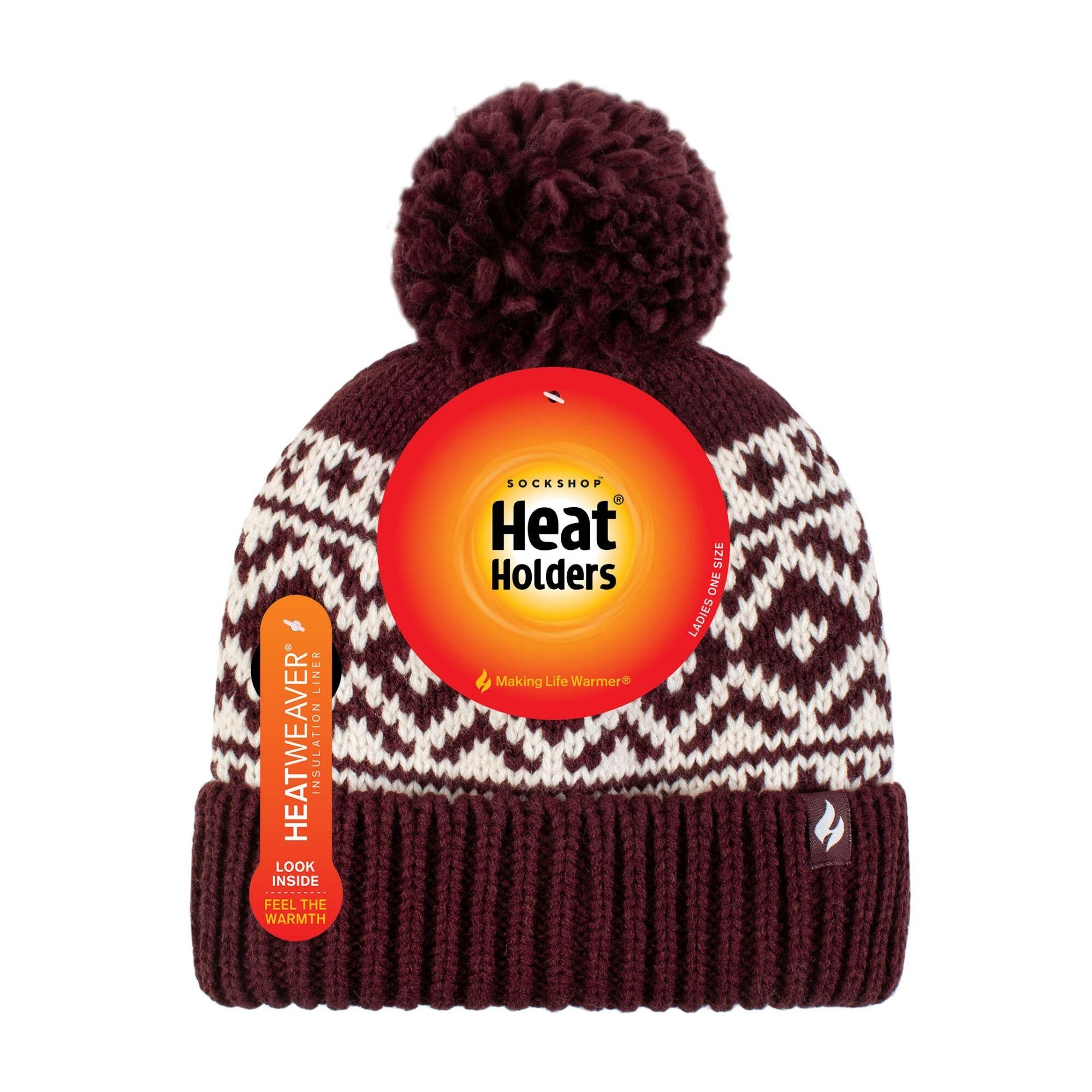 Cosy Patterned Bobble Hat for Women | Cable Knit Beanie with Fleece Lining 2/5