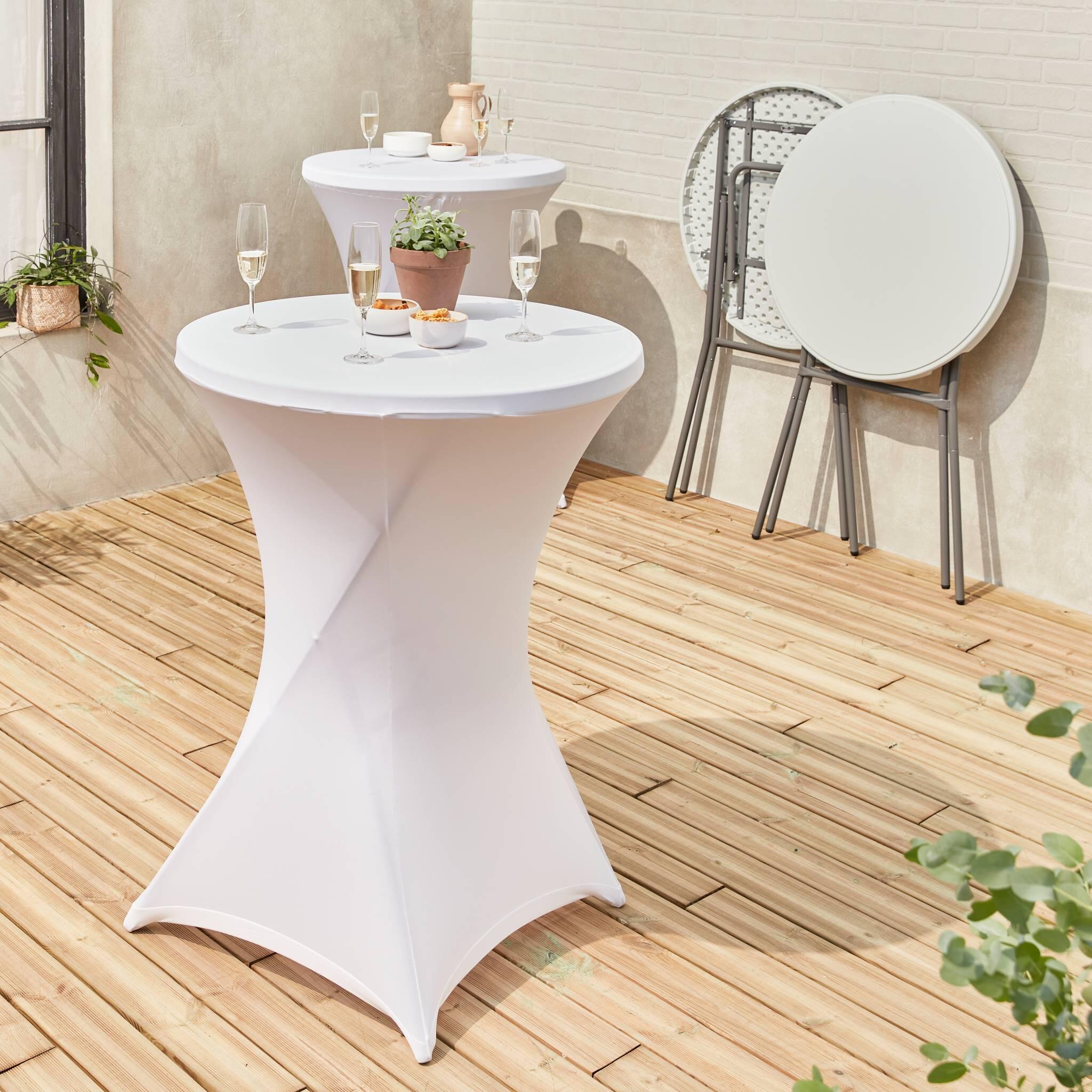2er Set Party Stehtische GALA Partytisch Klappbar 80cm x 110cm + 2 Hussen 3/6