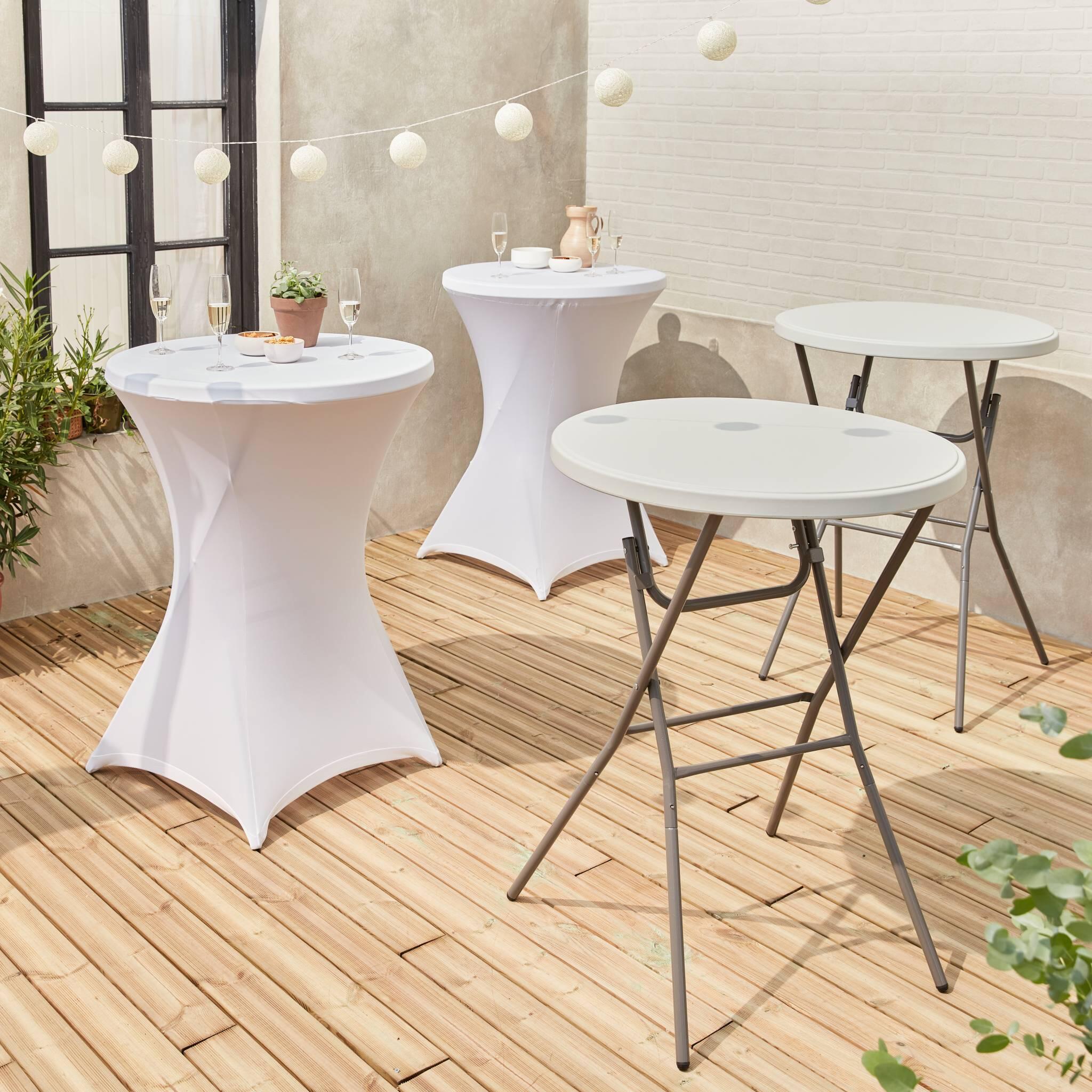 2er Set Party Stehtische GALA Partytisch Klappbar 80cm x 110cm + 2 Hussen 2/6