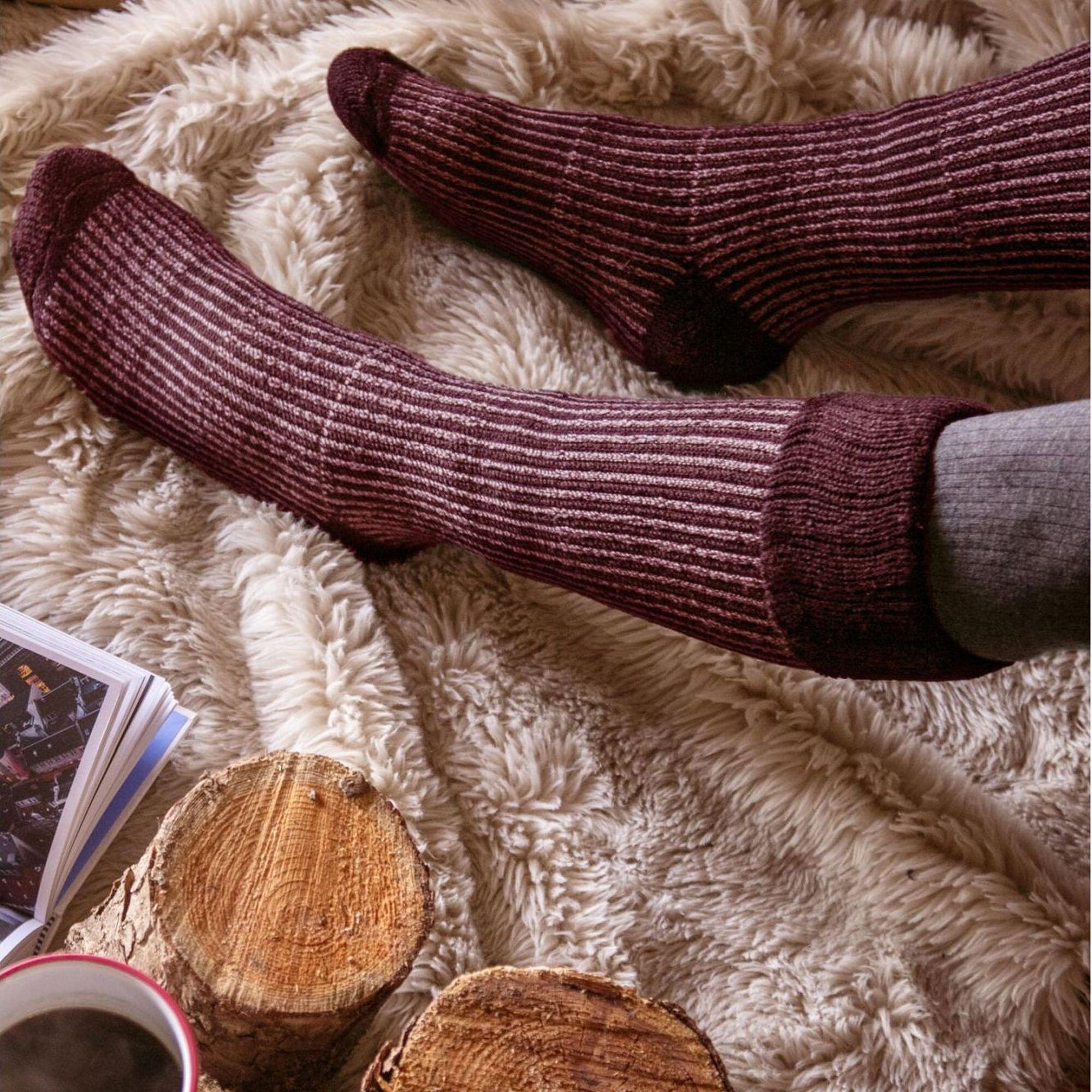 Ladies Thick Winter Warm Knee High Ribbed Thermal Boot Socks 3/6