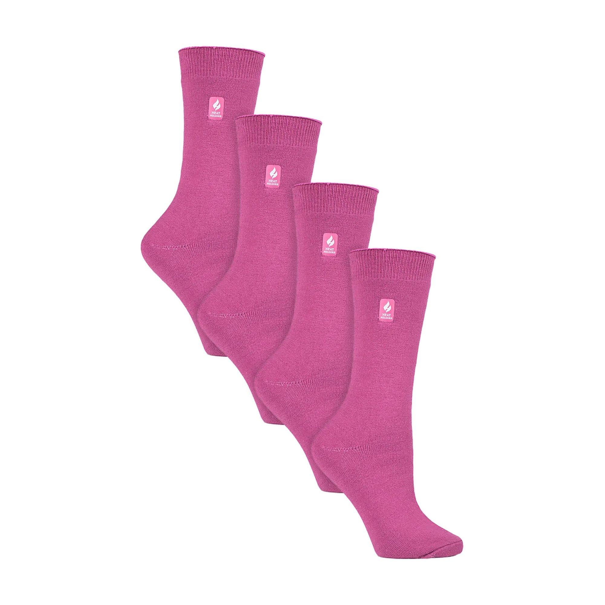 HEAT HOLDERS 4 Pairs Ladies Ultra Lite Extra Thin 1.0 TOG Casual Thermal Socks