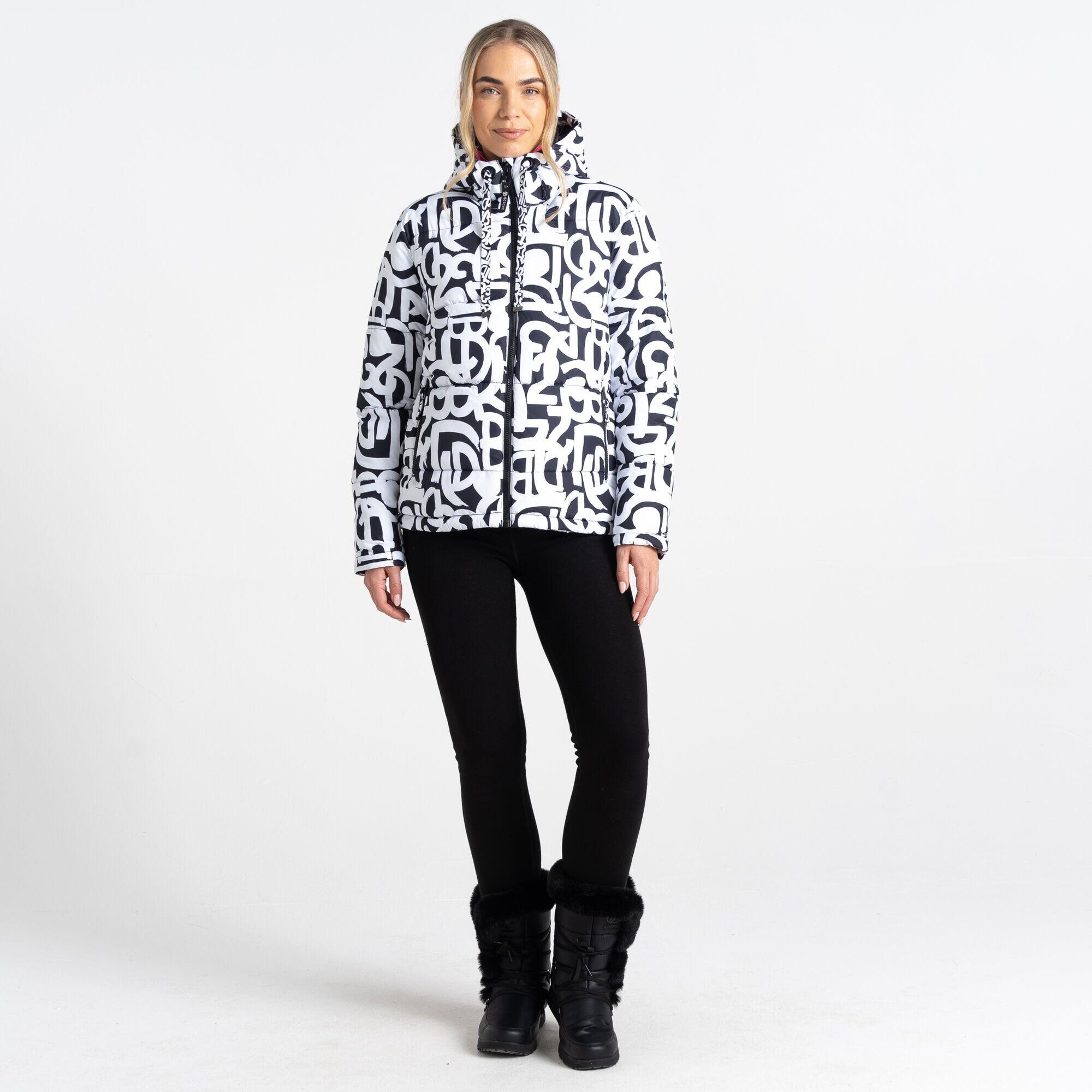 Womens/Ladies Society Graffiti Padded Jacket (Black/White) 3/5