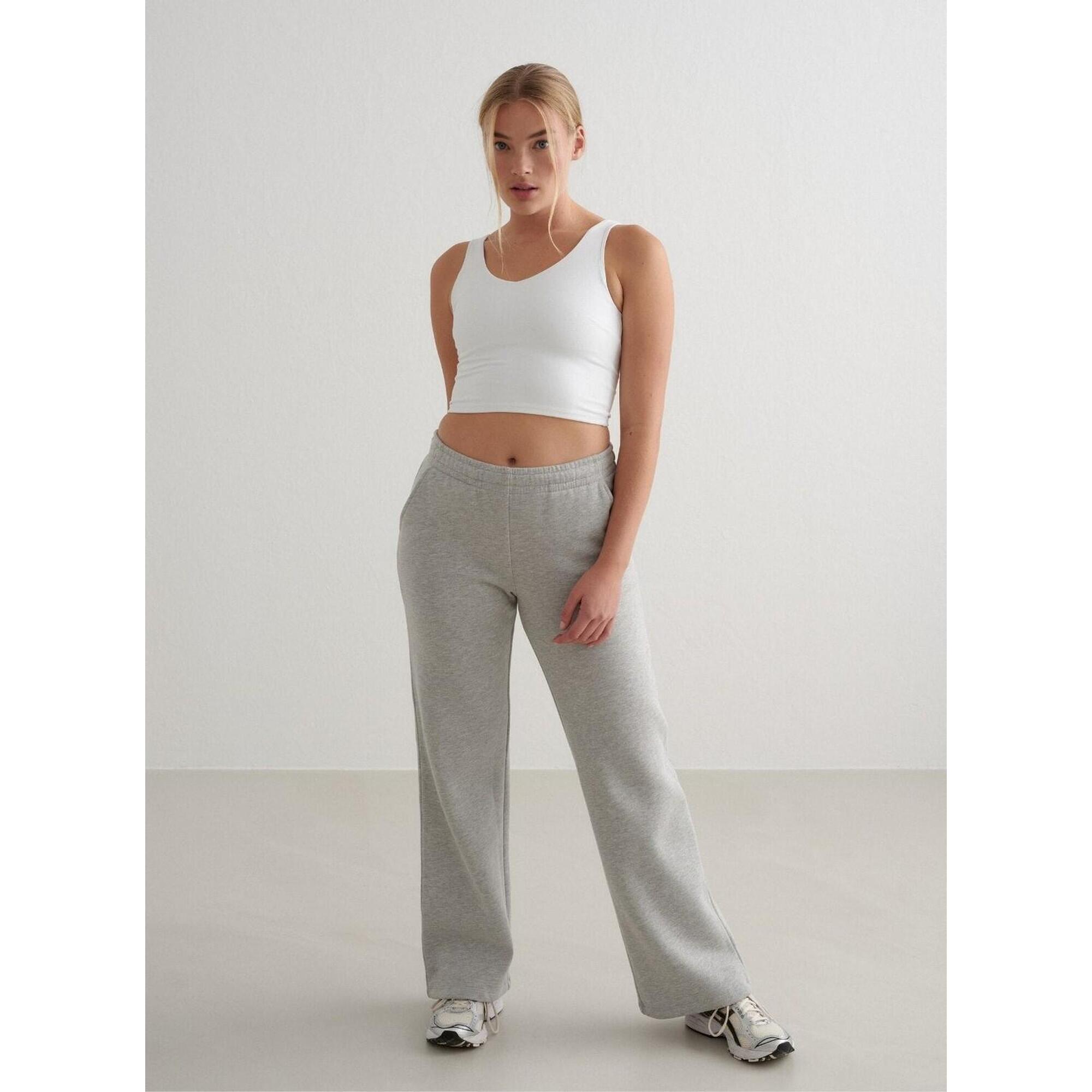 Aim'n - Sweatpants De Yoga Pour Femmes À Jambes Larges Gris Mélange - Pantalons - Gris - 44 L - Decathlon