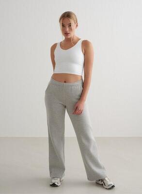 Damen Yoga Sweatpants mit weitem Bein Grau Melange