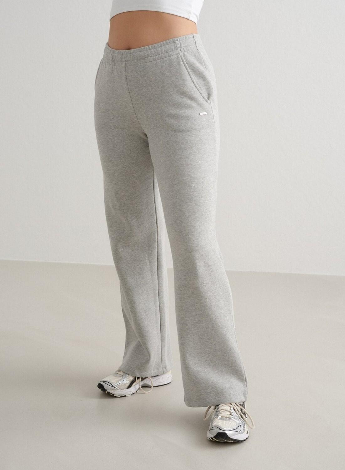 Femme Sweatpants à Jambe Large Gris Mélange 2/7