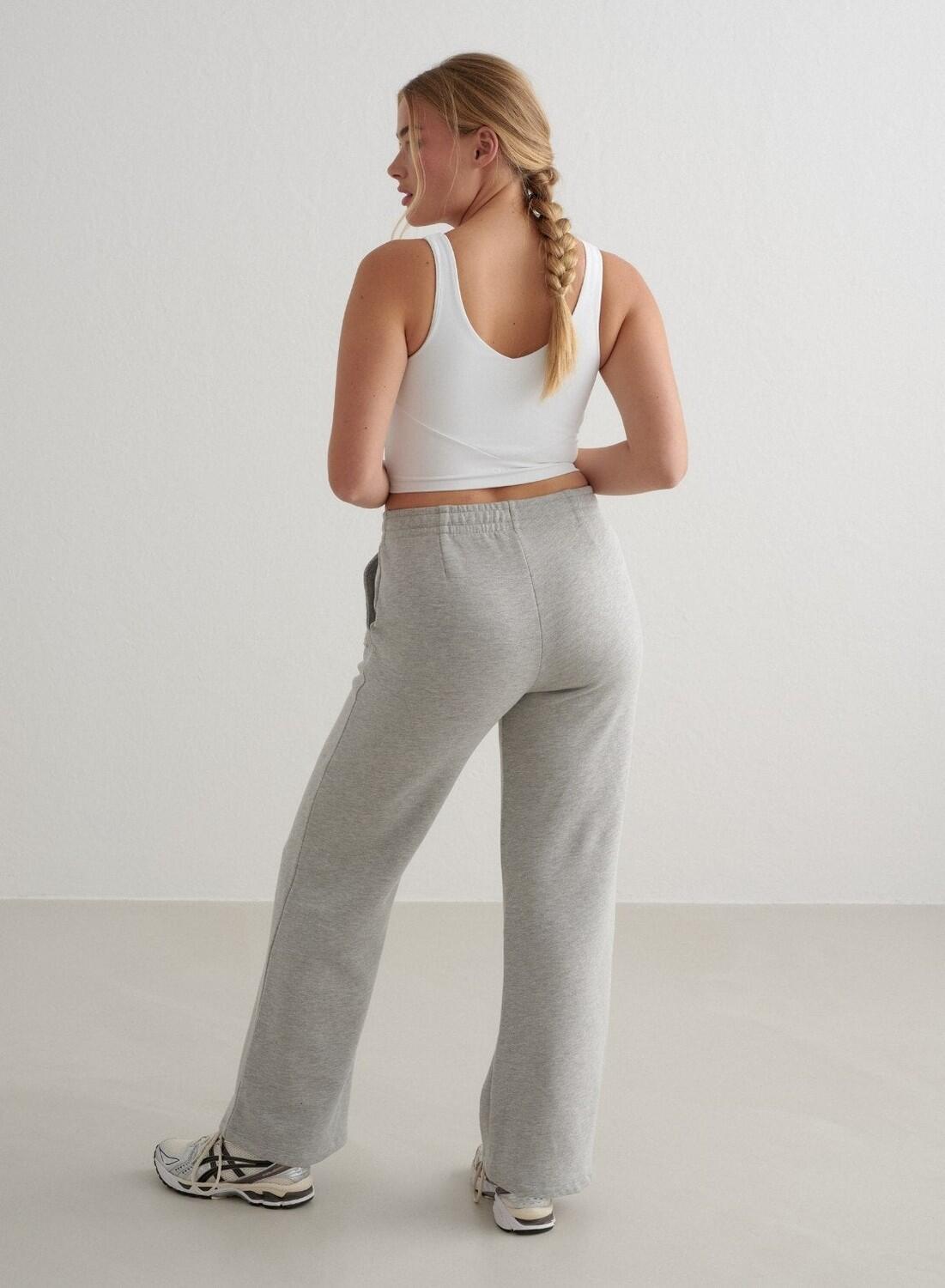Femme Sweatpants à Jambe Large Gris Mélange 4/7