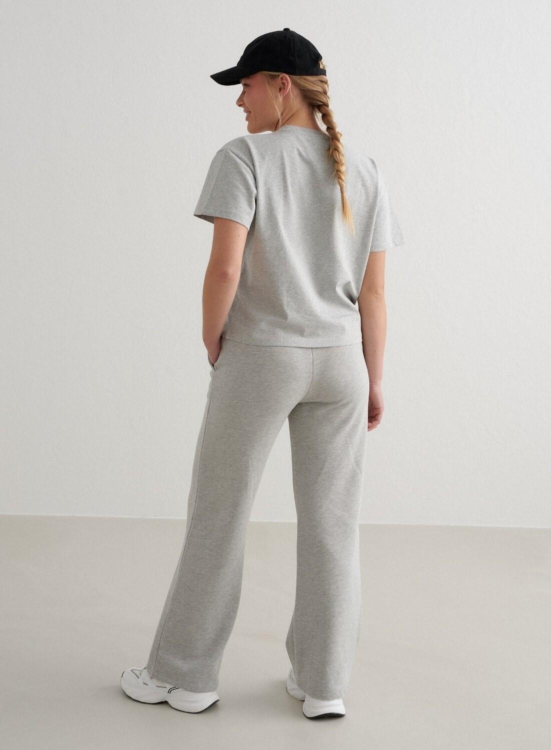 Femme Sweatpants à Jambe Large Gris Mélange 7/7