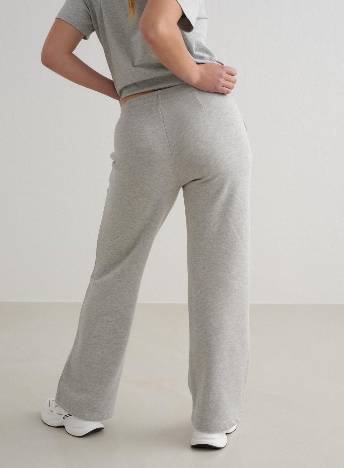 Femme Sweatpants à Jambe Large Gris Mélange 5/7