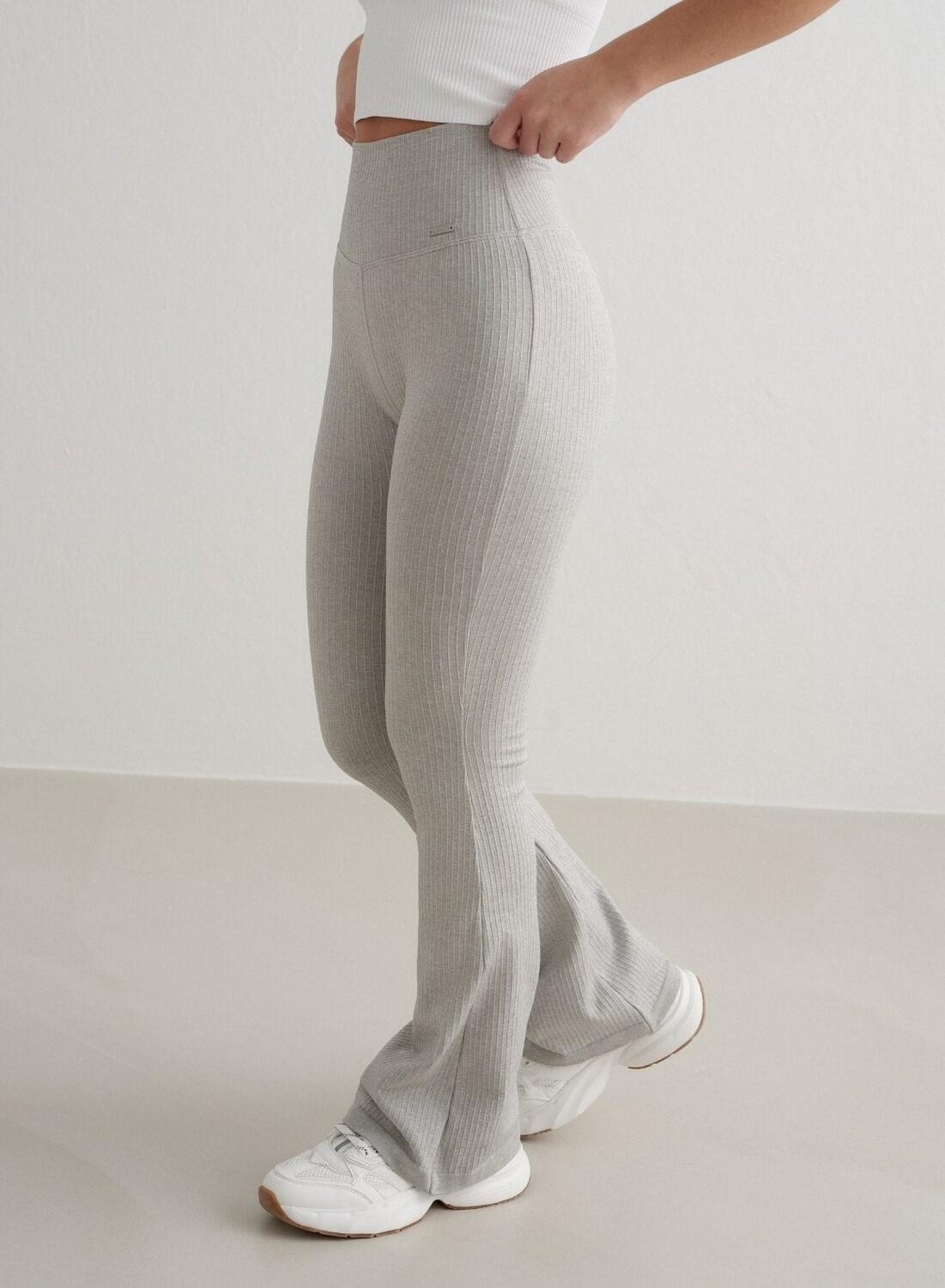 Leggings de yoga pour femmes Petite avec coup Côté Sans couture Gris Mélange 3/6