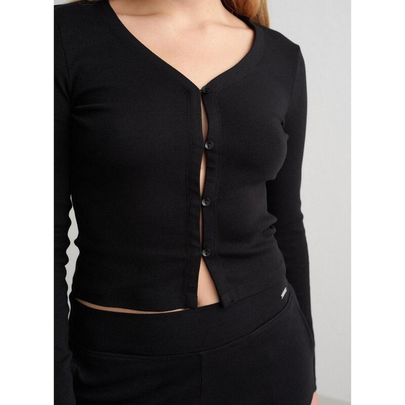 Cardigan de yoga pour femme Côté Poids Lumière Noir