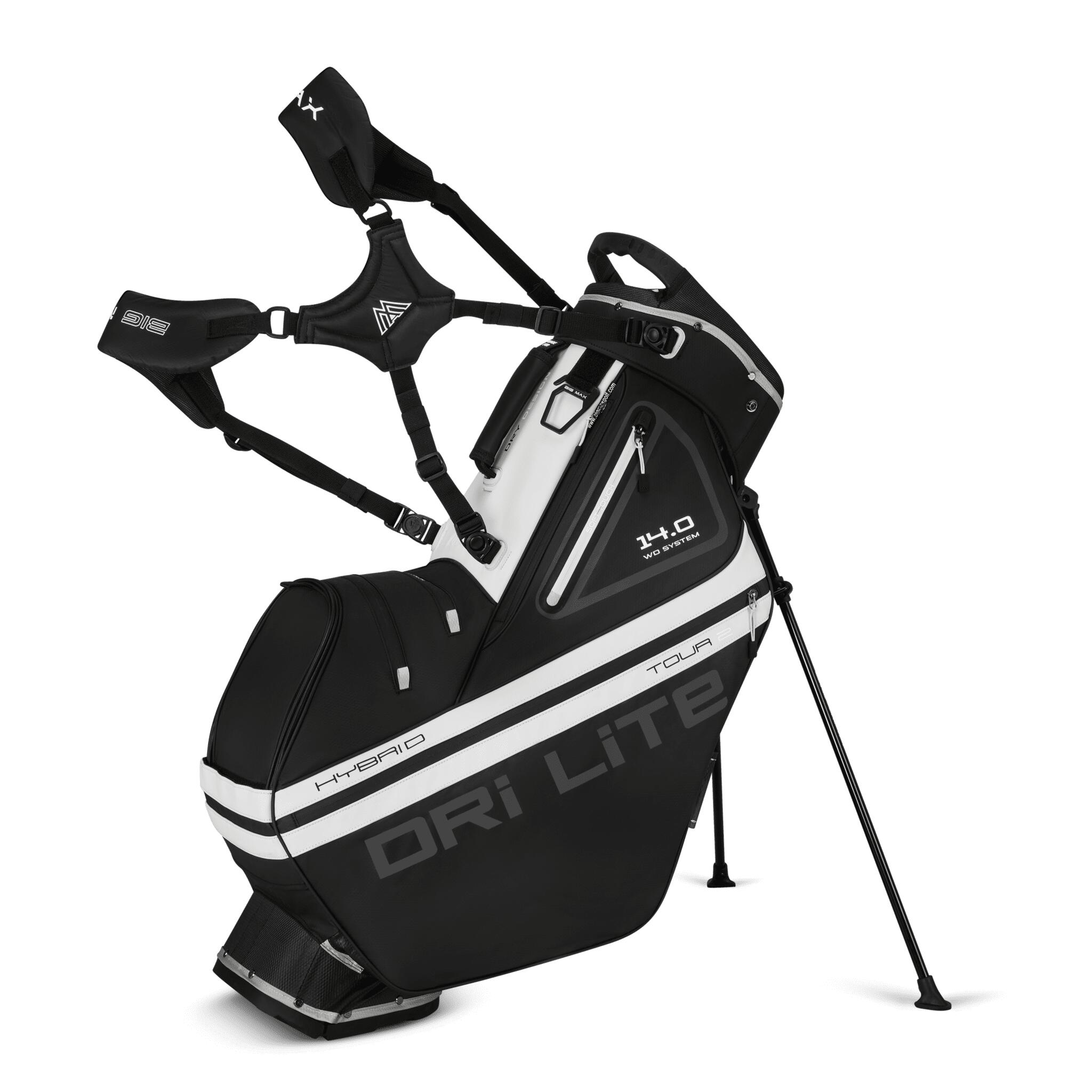 BIG MAX Dri Lite Hybrid Tour 2 – Wasserfeste Golftasche – Standbag – Schwarz Weiß