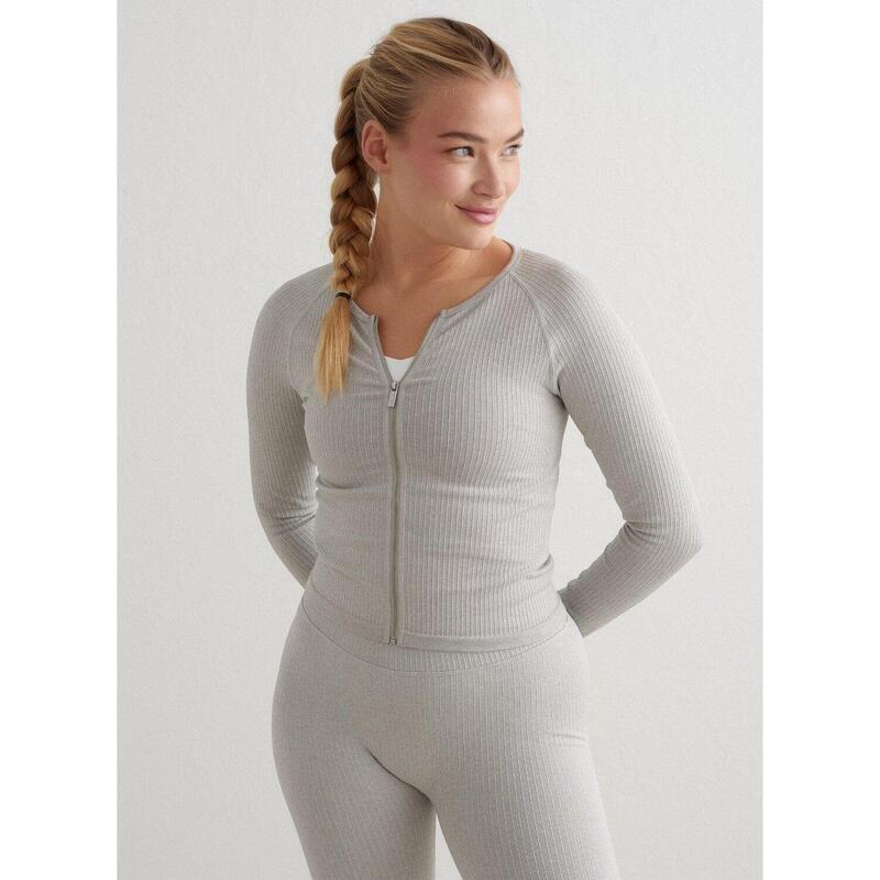 Veste de course à pied pour femmes Côtes Sans couture Gris Melange