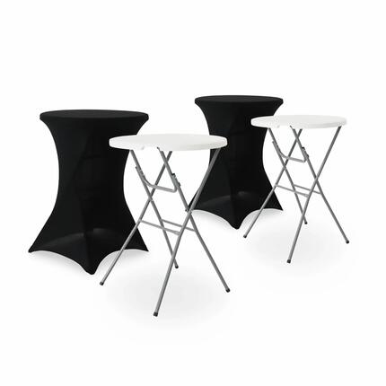 Set van 2 statafels hoge tafel opvouwbaar Ã˜80cm x 110cm + 2 polyester