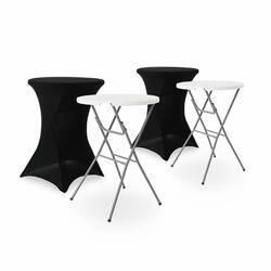 Lot de 2 tables mange-debout + 2 housses | sweeek