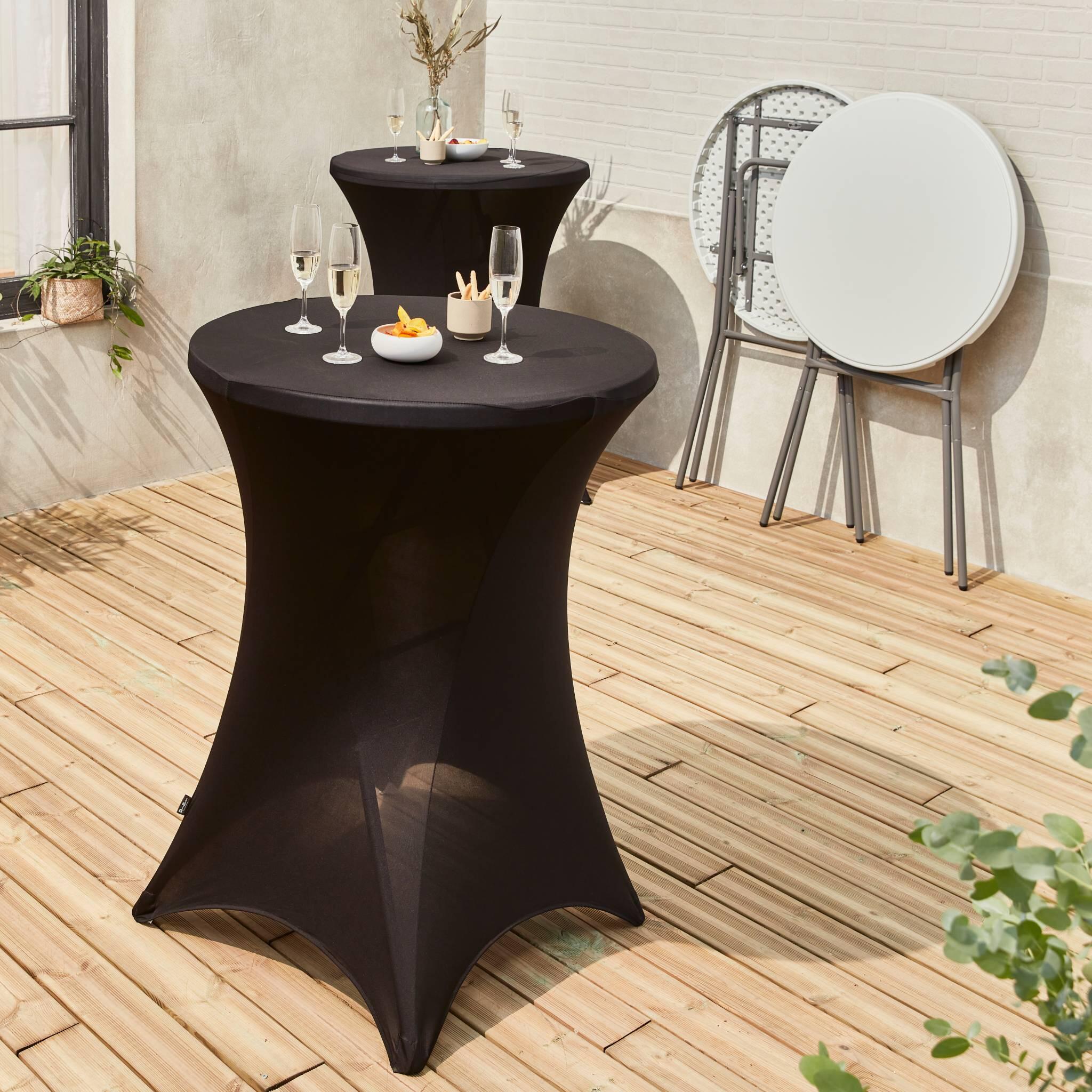 2er Set Party Stehtische GALA Partytisch Klappbar 80cm x 110cm + 2 Hussen 5/6