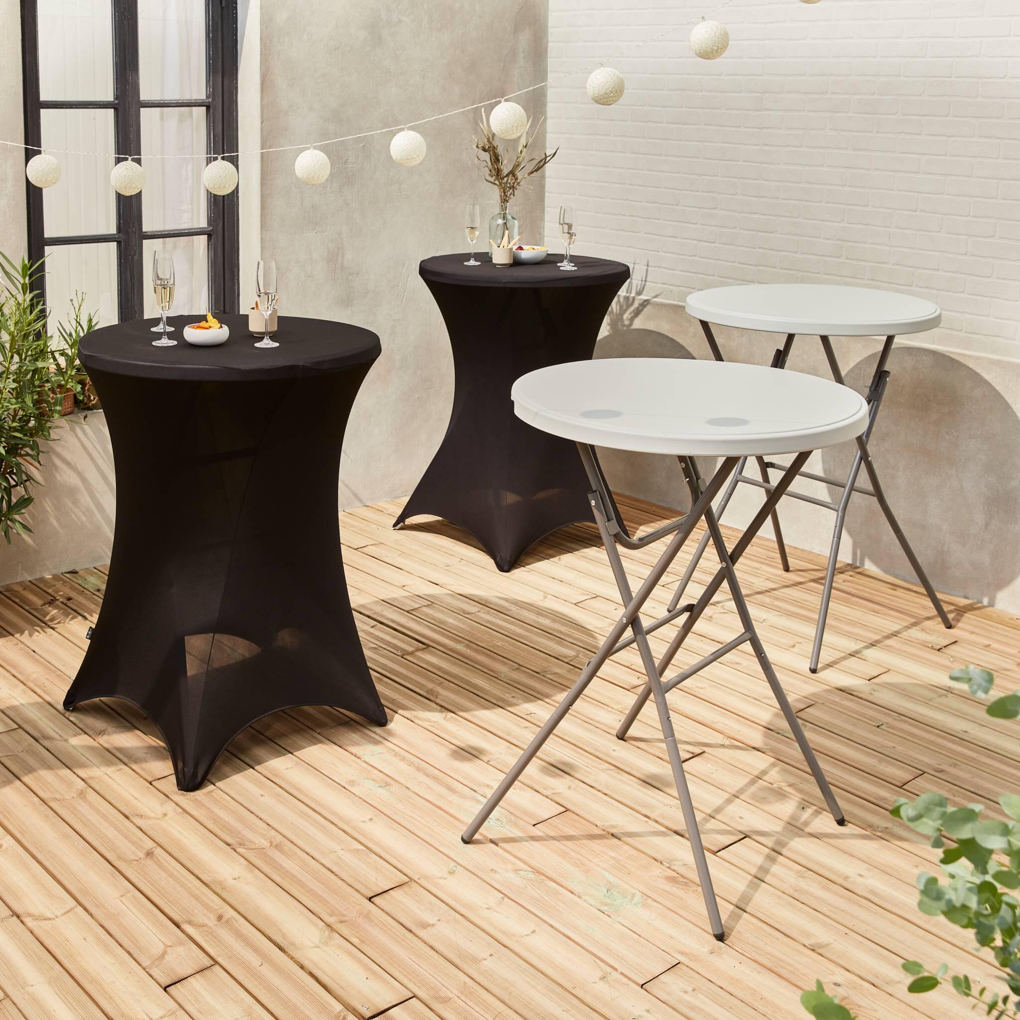 2er Set Party Stehtische GALA Partytisch Klappbar 80cm x 110cm + 2 Hussen 4/6