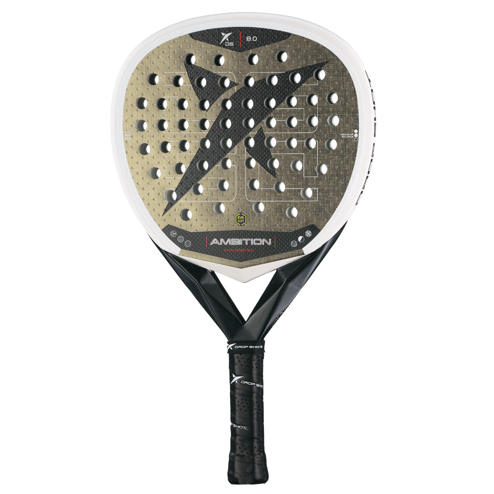 DROP SHOT Drop Shot Explorer 8.0 Padelracket -  ZWART - unisex