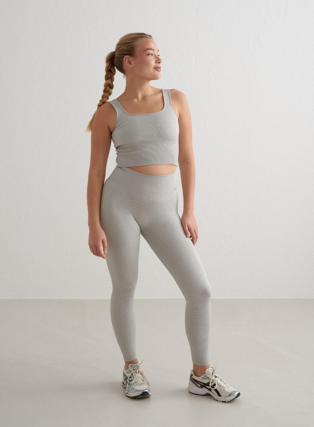 Femme Soutien-gorge de sport Côtelé Sans Couture Bralette Gris Mélangé 5/6