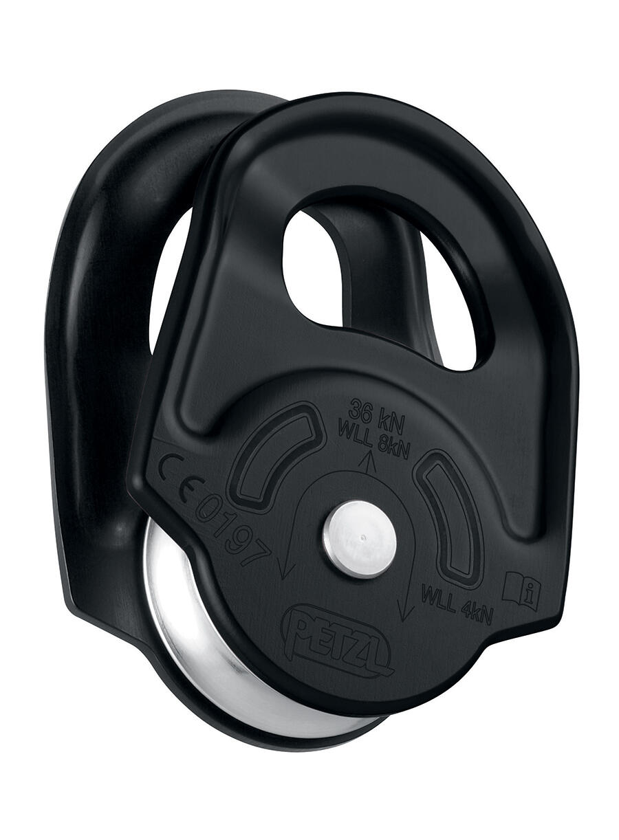 Poulie Petzl Réa 38 mm noire haute résistance 8 kN corde 7–13 mm 3/3