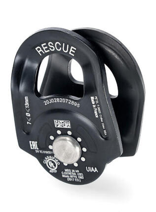 Petzl Rescue Rolle 38 mm schwarz, hochfest 8 kN, für Seile 7–13 mm