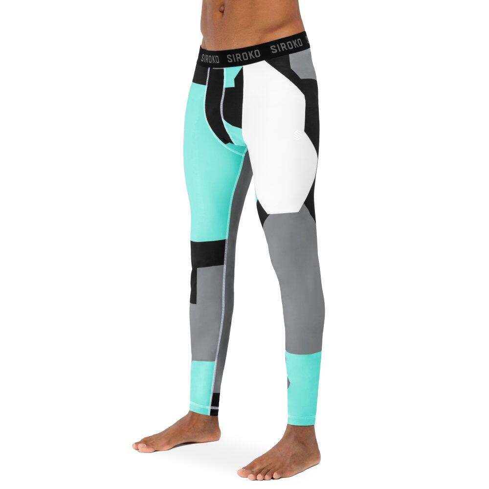 Men Winter sports thermal base layer pants Highlights Turquoise