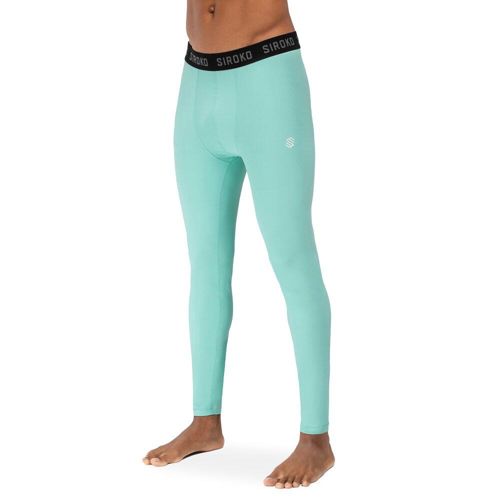 Men Winter sports thermal base layer pants Icy Turquoise