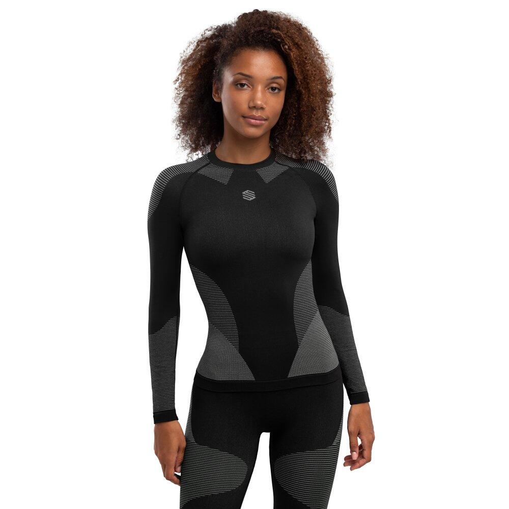 Women Winter sports compression base layer top Drystone Black
