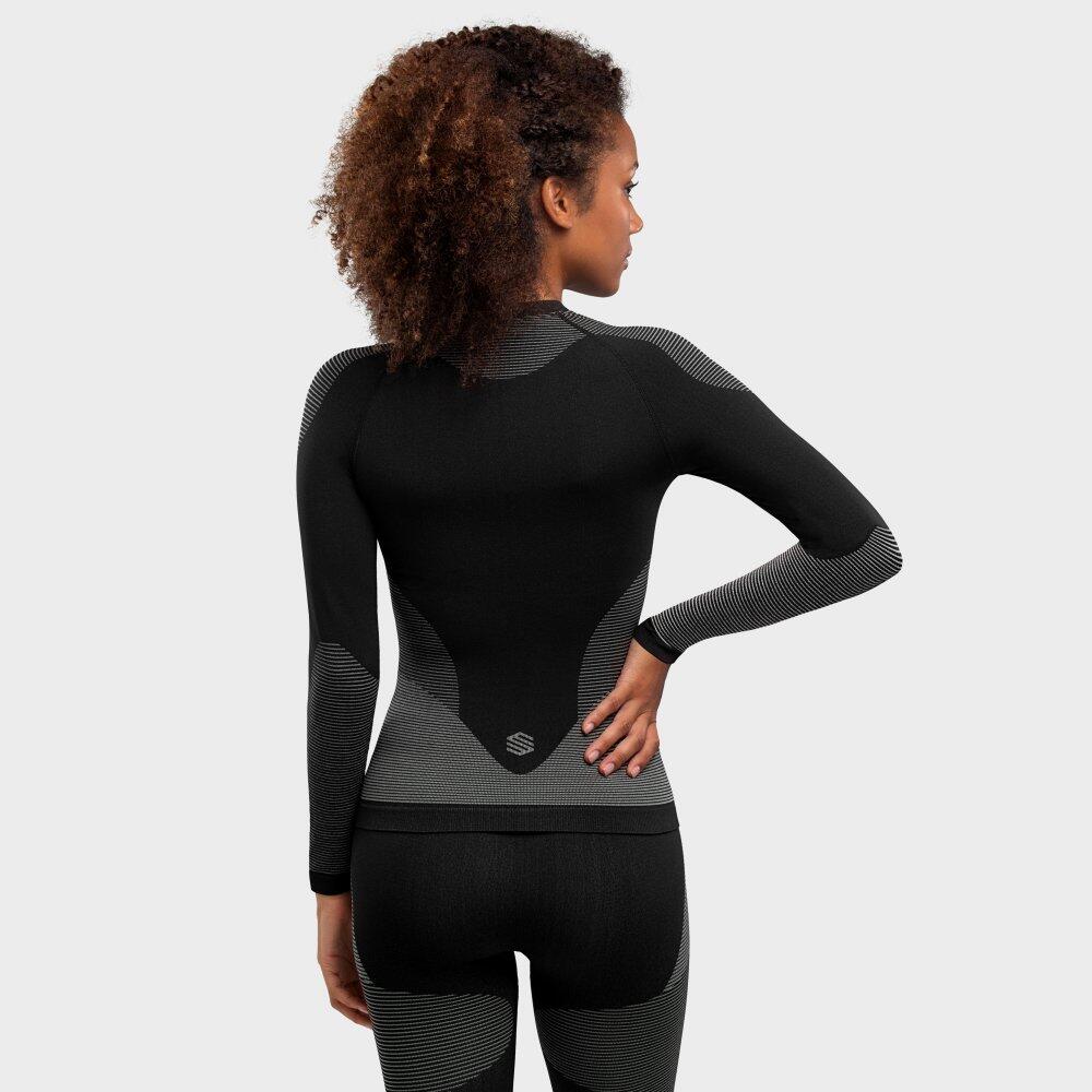 Damen Wintersport funktionelles kompressionsshirt Drystone Schwarz 3/7