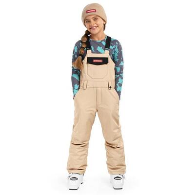 Kinderen wintersport meisjes snowboard broek met bretels kb1-g native beige