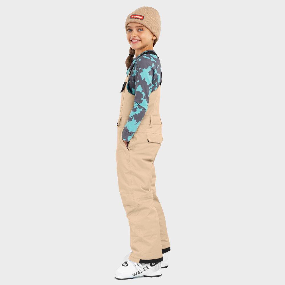 Kinder Wintersport Snowboard-Trägerhose für Mädchen KB1-G Native Beige 3/7