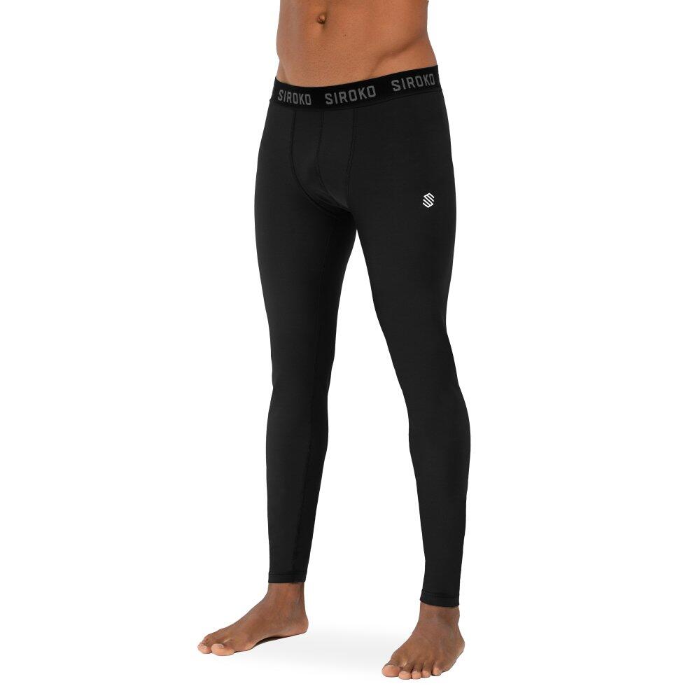 SIROKO Pantaloni intimi termici da uomo Sport invernali Wolf Nero
