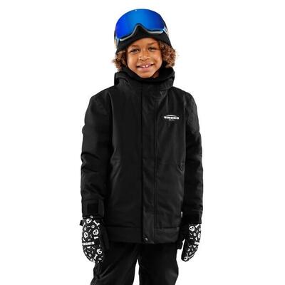 Kinderen wintersport jongens snowboardjas kw1 rebel zwart